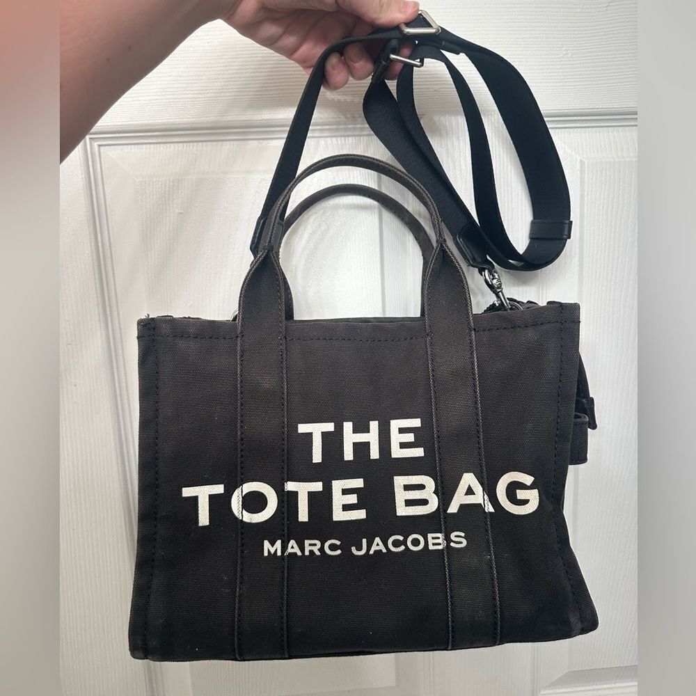 Marc Jacobs Medium Black Canvas Tote Bag